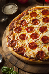 Hot Homemade Pepperoni Pizza