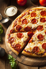 Hot Homemade Pepperoni Pizza