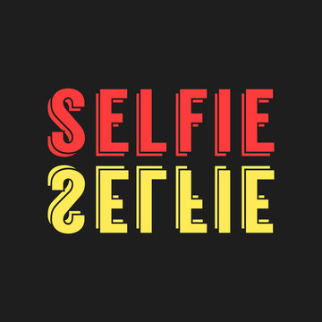 colored lettering selfie reflection