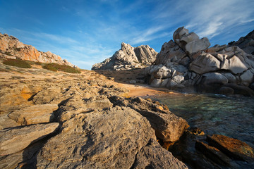 Coast of Capo Testa in Sardinia, Italy.