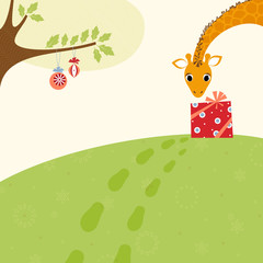 Naklejka premium Gift for Giraffe