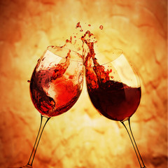 Obrazy na Szkle  Tosty z czerwonym winem