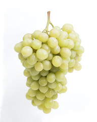 Bunch of fresh white grapes isolated