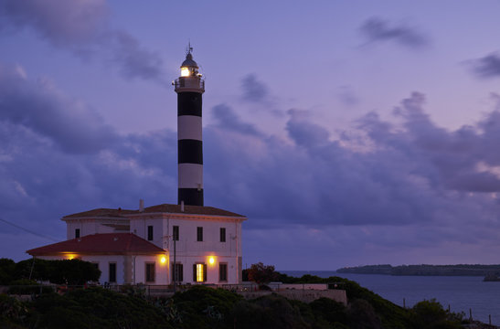 Porto Colom Lighthouse. Majorca, Balearic islands.