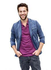 Fototapeta premium Attractive young man with beard laughing