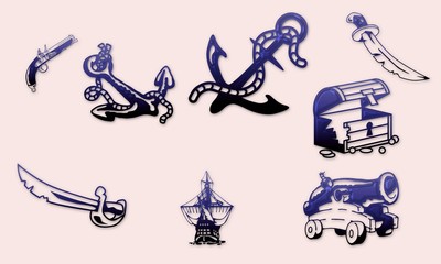 Planche dessins pirates et corsaires