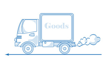 Truck illustration . Delivery of goods .Post delivery vector .