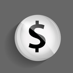 Dollar Glossy Icon Vector Illustration