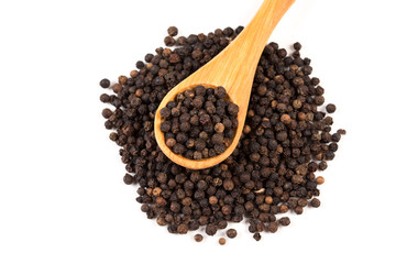 Black pepper isolated on the white background