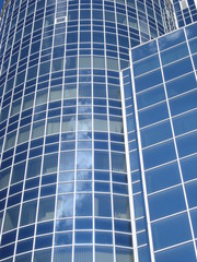 Glass office buildings