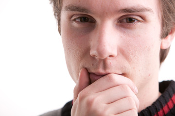 very serious nice young man looking