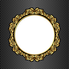 black background with golden frame and transparent space insert