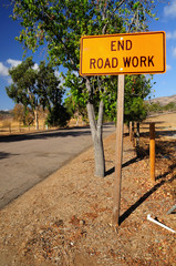 Warning signboard at the roadside.  Nevada. USA.