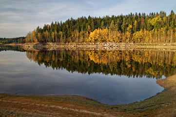Lake in autumn landscape