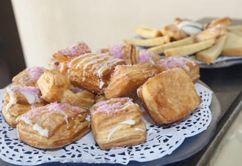 Selection of pastries on a plate