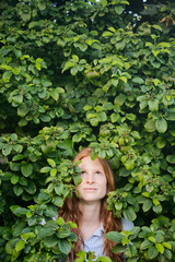 Woman among Leaves - People and Nature