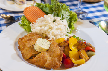 Chicken schnitzel meal