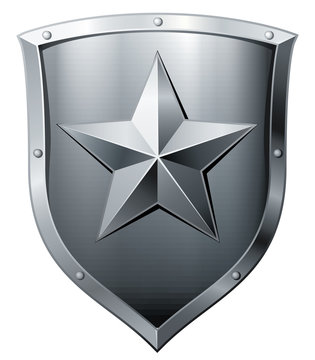Metal shield with star