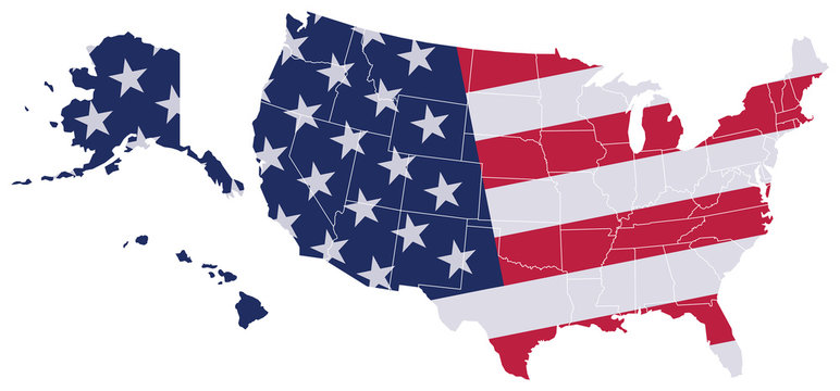 USA Map Flag