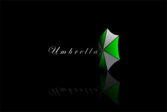 green umbrella shield logo vector