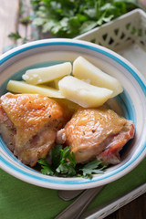Fried chicken with potato