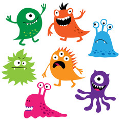 Set of cute colorful monsters - 72088112