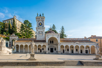 Clock tower in Udine at Liberta place