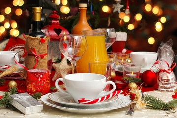 decorated christmas table