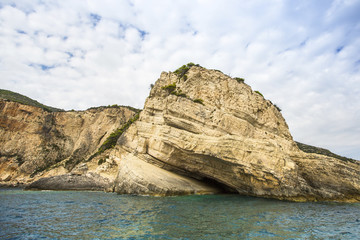 Fototapeta na wymiar Blue Caves on Zakynthos island in Greece..