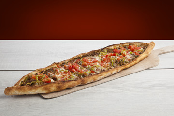 Turkish pide beef and cheese pita