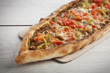 Turkish pide beef and cheese pita