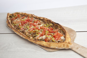 Turkish pide beef and cheese pita