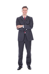 Businessman Standing Against White Background