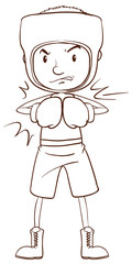 A plain sketch of a boxer