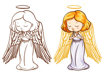 Two sketches of an angel