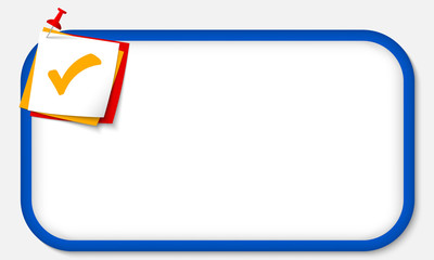 blue frame with pushpin and check box