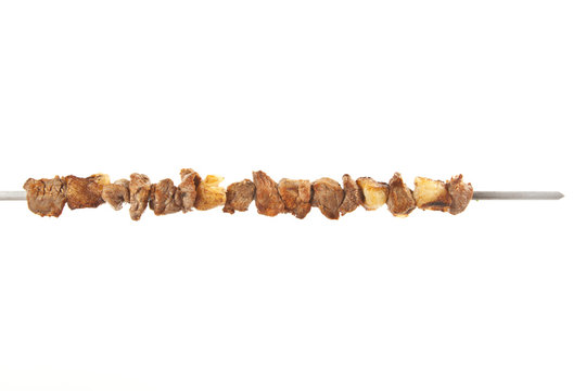 Turkish Sis Kebab isolated white background