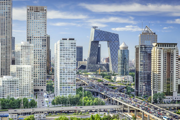 Beijing, China Financieel district stadsgezicht
