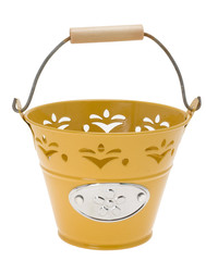 Metalleimer als Blumentopf