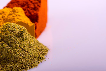 Composition of  different colorful  spices