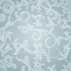 Abstract seamless background with white curls