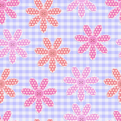 Seamless vector background with multicolored flowers