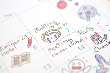 Fototapeta premium memo appointment on calendar