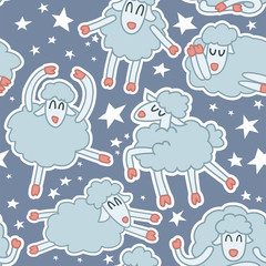 pattern of sheep in the starry sky