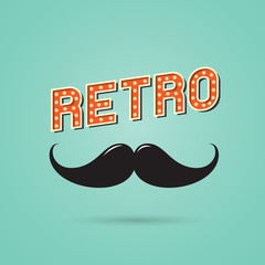 Mustache Retro Sign