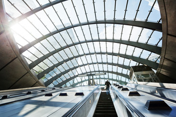 La station de métro Canary Wharf, Londres, Angleterre, Royaume-Uni