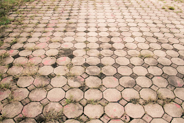 Fototapeta premium Old brick octagonal walkway