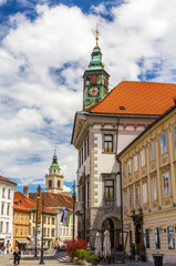 Fototapeta na wymiar View of Ljubljana city hall - Slovenia
