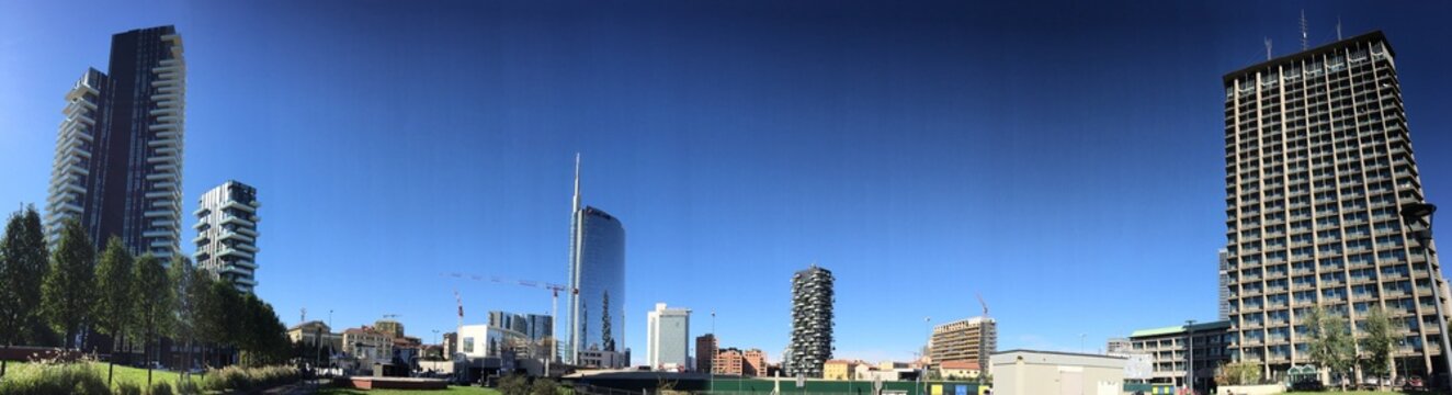 Skyline grattacieli Milano, Porta Nuova, Italia, panoramica