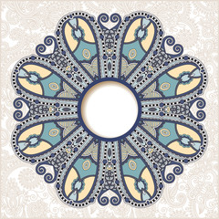 floral round pattern in ukrainian oriental ethnic style for your